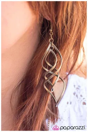 Paparazzi Earring ~ Wherever the Wind Takes You - Brass