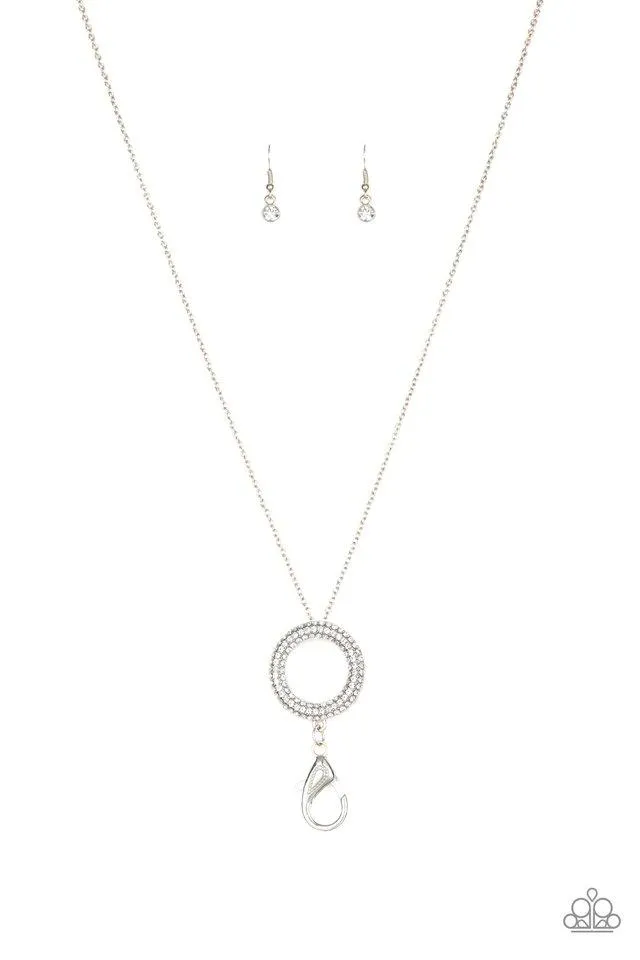 Paparazzi Necklace ~ Let Me Adjust My Halo - White