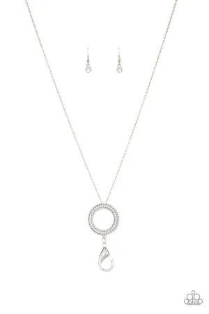 Paparazzi Necklace ~ Let Me Adjust My Halo - White