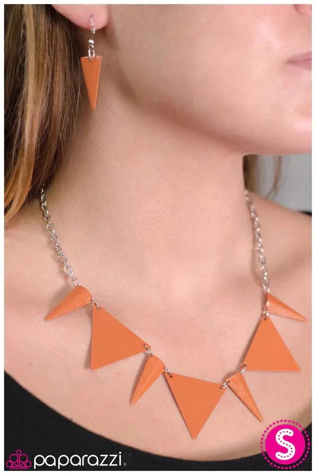 Paparazzi Necklace ~ That is the Point - Orange