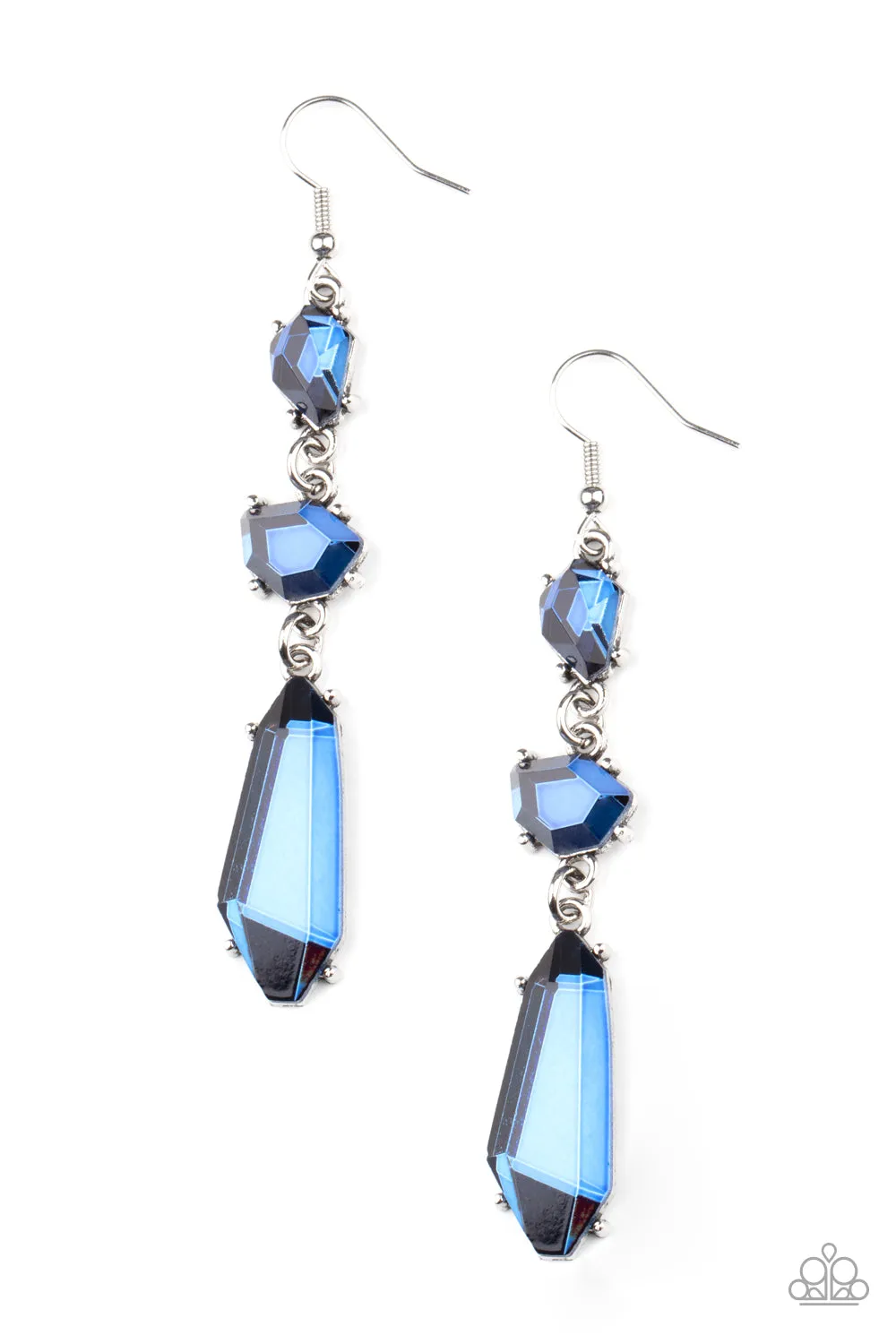 Paparazzi Sophisticated Smolder Blue Earrings