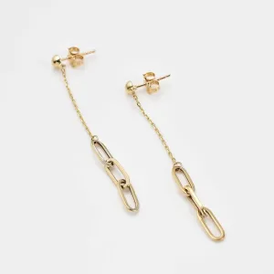 Paperlink Charm Earrings in 9K Gold