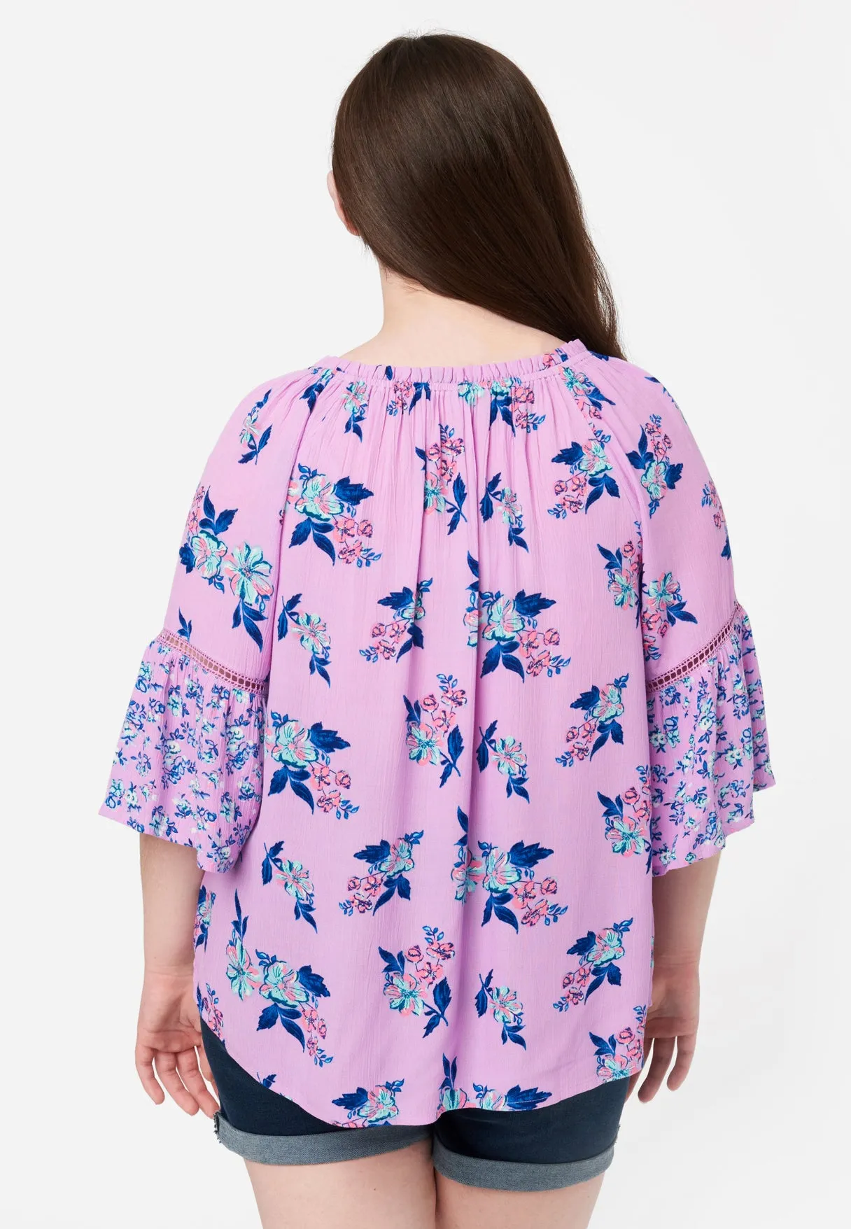 Patterned Notch Neck Top