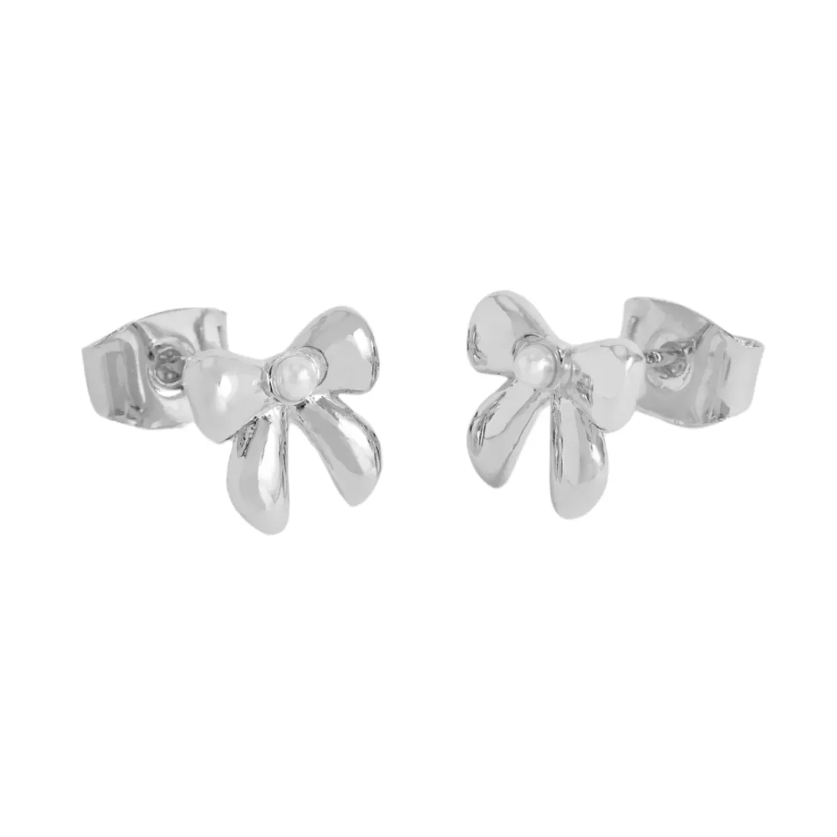 Pearl Bow Stud Earrings