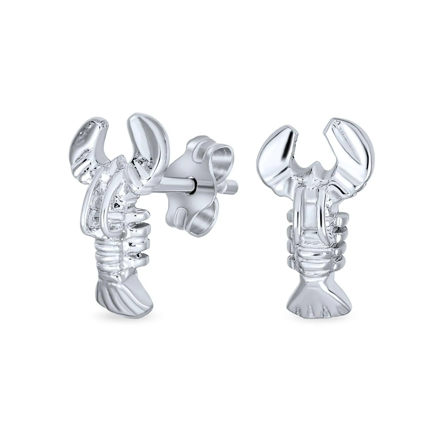 Petite Nautical Beach Vacation Lobster Stud Earrings in Sterling Silver