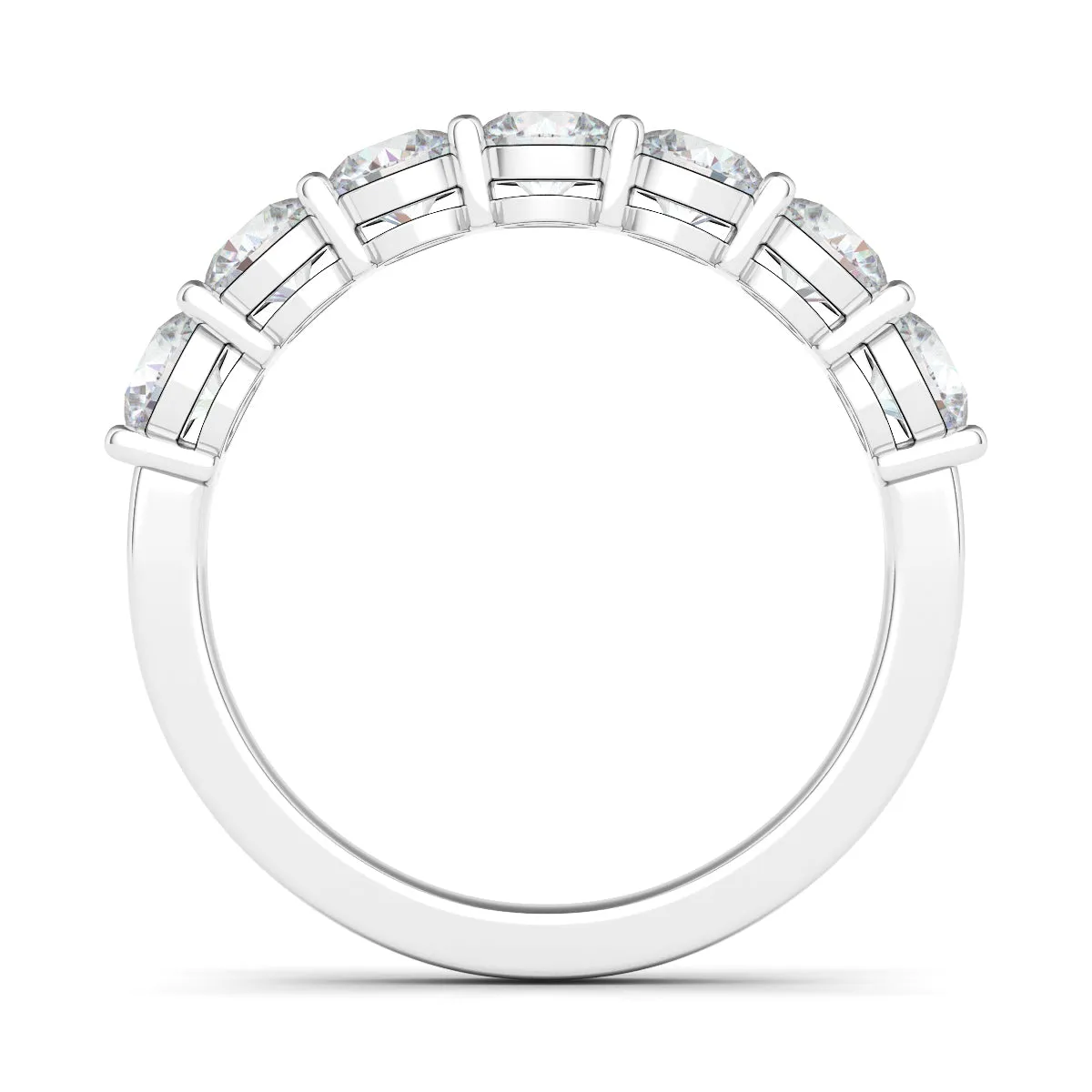 Petite Round Cut Half Eternity Band