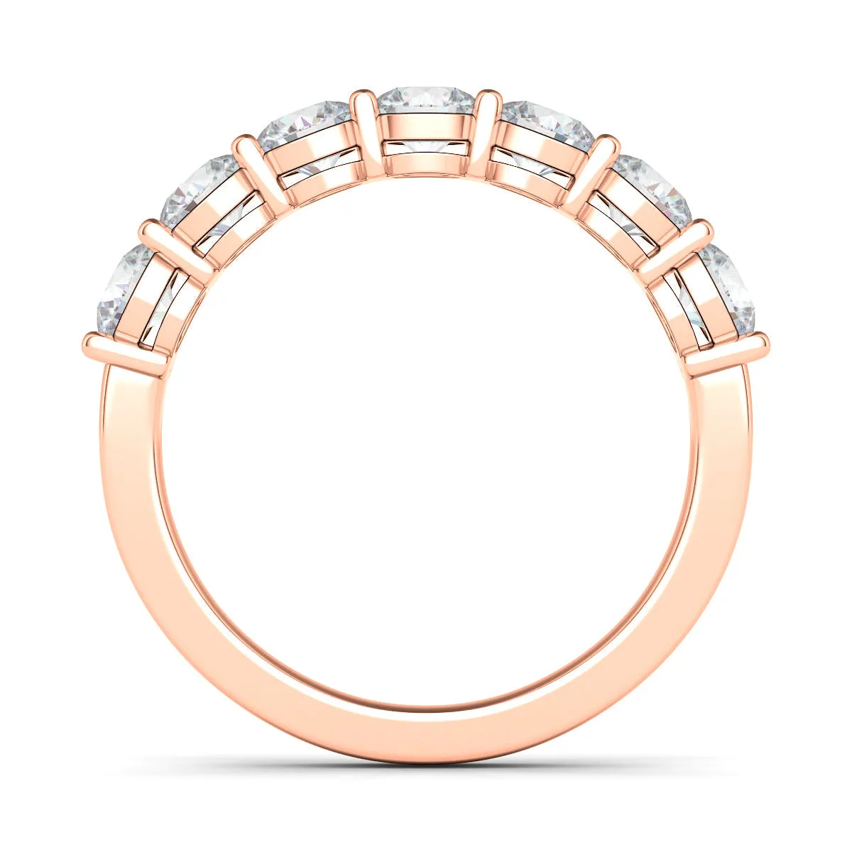 Petite Round Cut Half Eternity Band