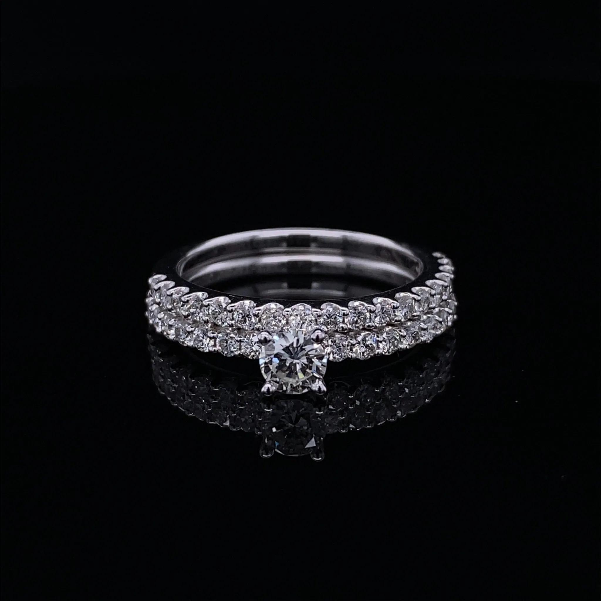 Petite Timeless Love Diamond Engagement Wedding Set