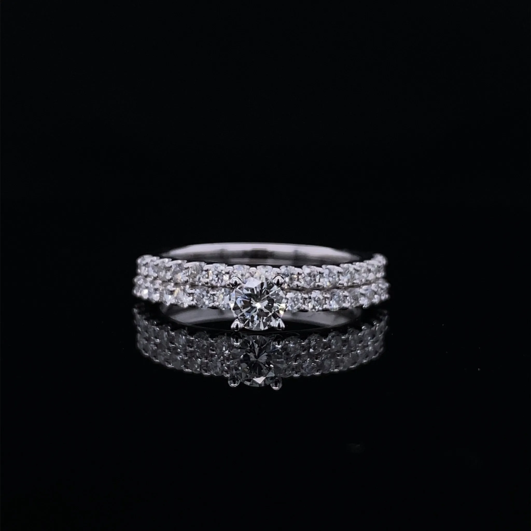 Petite Timeless Love Diamond Engagement Wedding Set