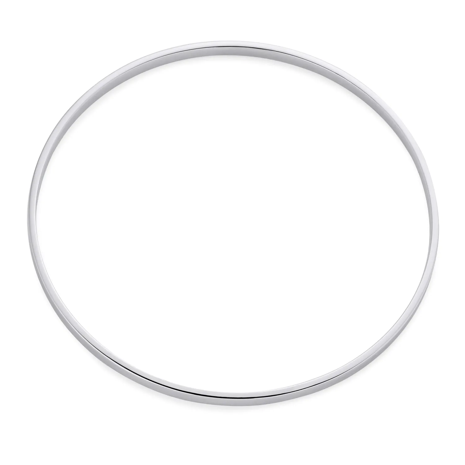 Plain Simple Sterling Silver Bangle Bracelet Set, 2-3MM, Round & Square Edges