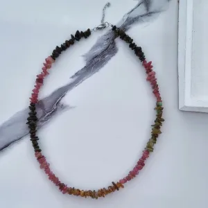 Precious stones chips necklace