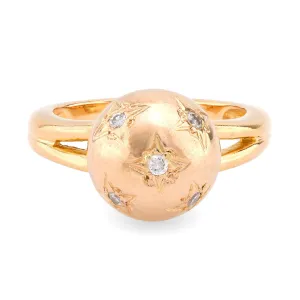 Retro French Diamond 18K Rose Gold Constellation Ring