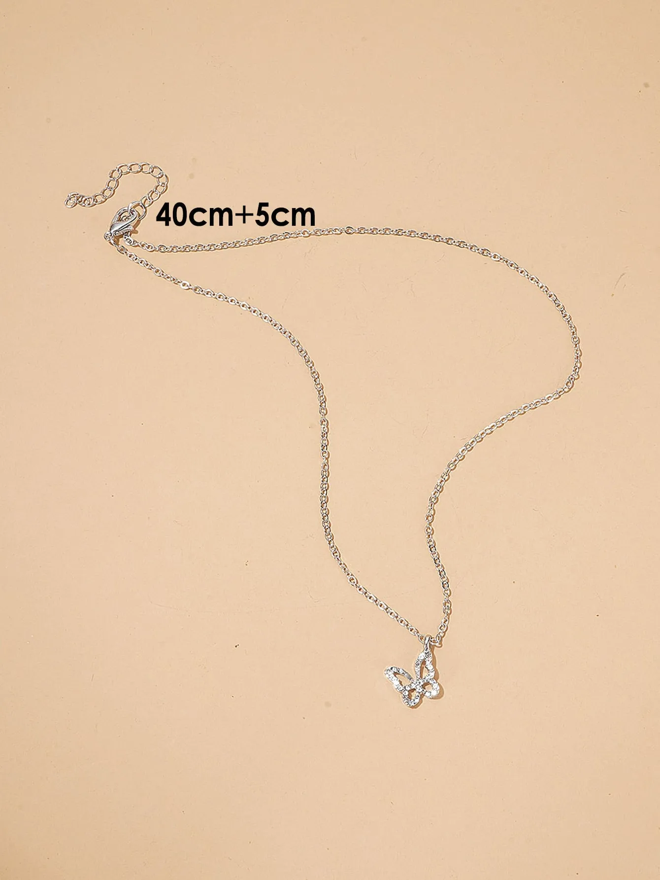 Rhinestone Butterfly Charm Necklace Dainty Necklace Elegant Jewelry Creative