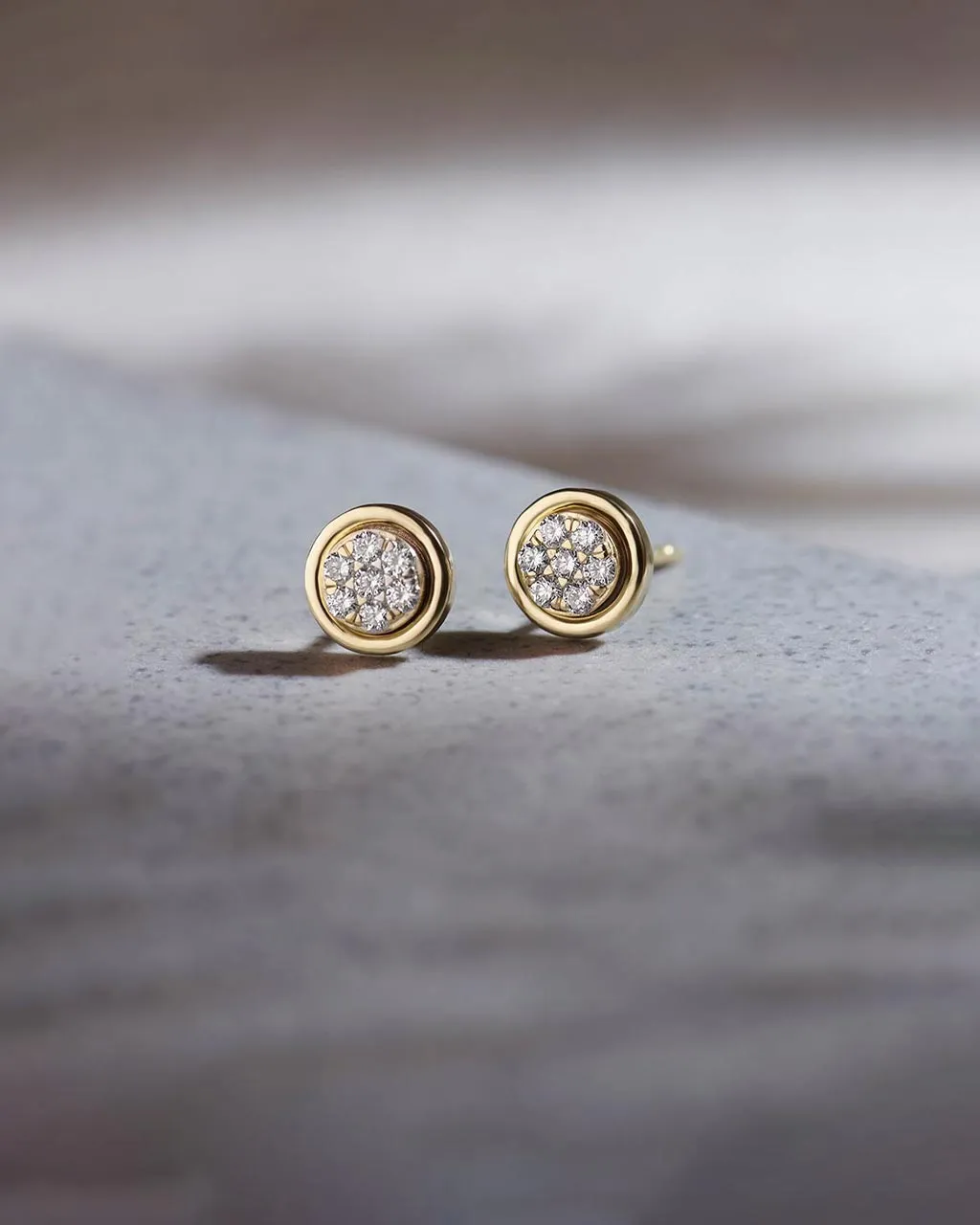 Round Bezel Diamond Earrings