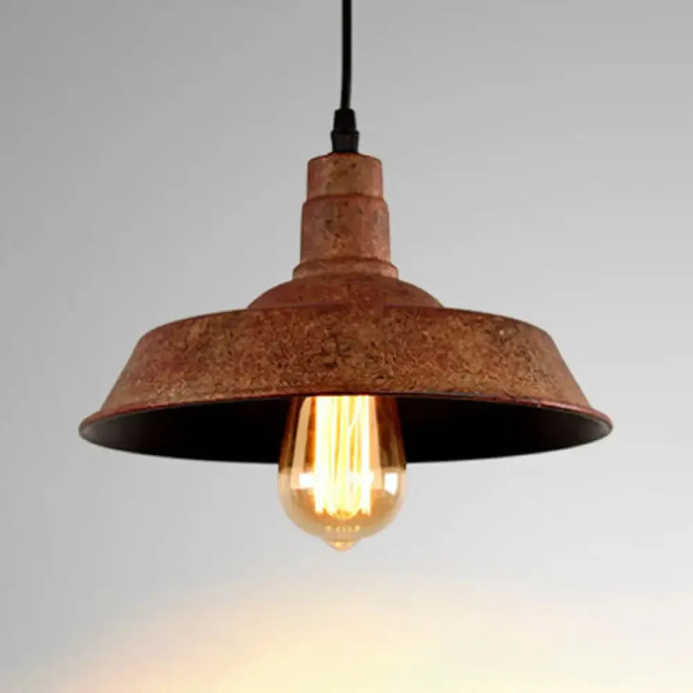 Rustic Wrought Iron Barn Pendant Light Fixture - Antique Stylish, 1 Head, Ideal for Bars