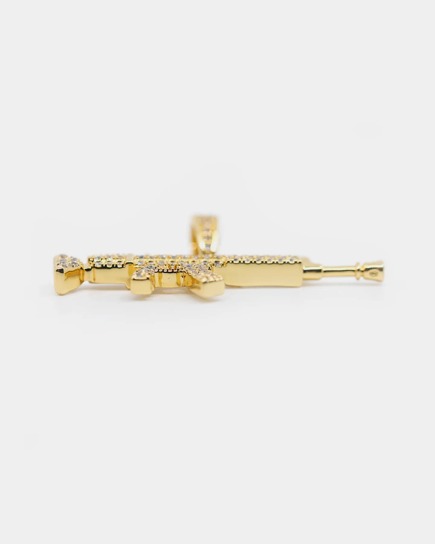 Saint Morta Men's Iced Machine Gun Pendant Iced Gold