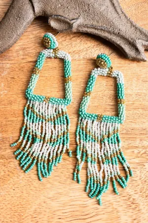 SALE! Mint Malia Seed Bead Earrings