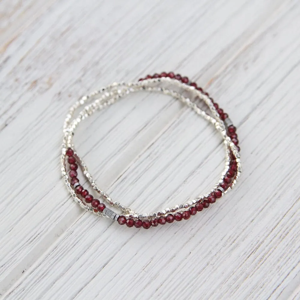 Scout Delicate Garnet Wrap Bracelet and Necklace