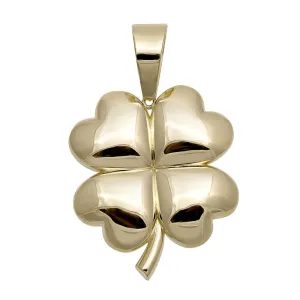 Shiny Clover Luck Pendant 10K Yellow Gold