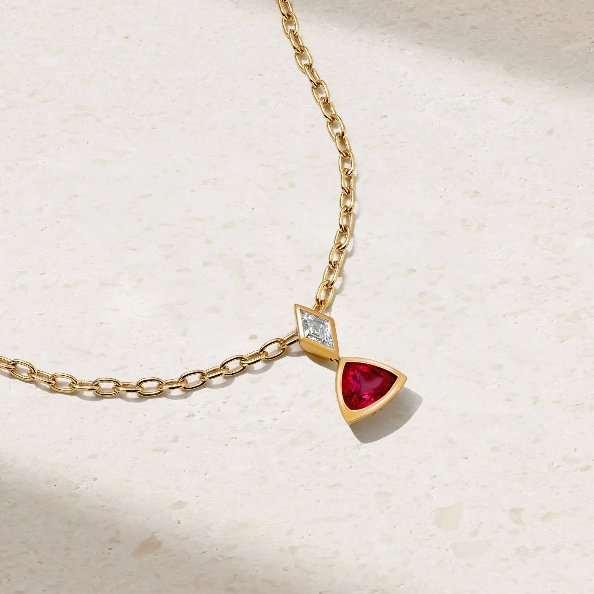 Silky Ruby and Diamond Pendant