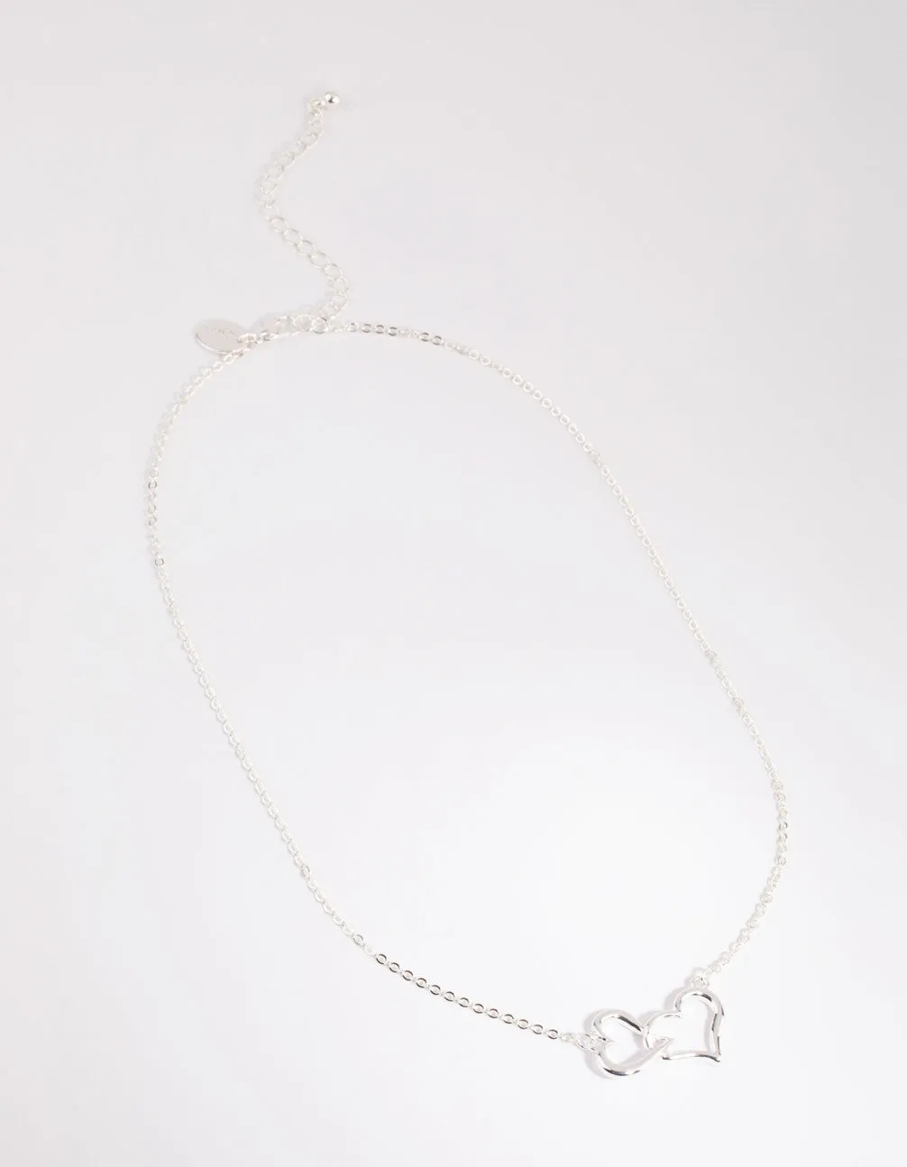 Silver Interlocked Hearts Necklace