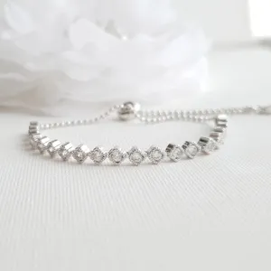 Silver Slider Clasp Bracelet-Celia