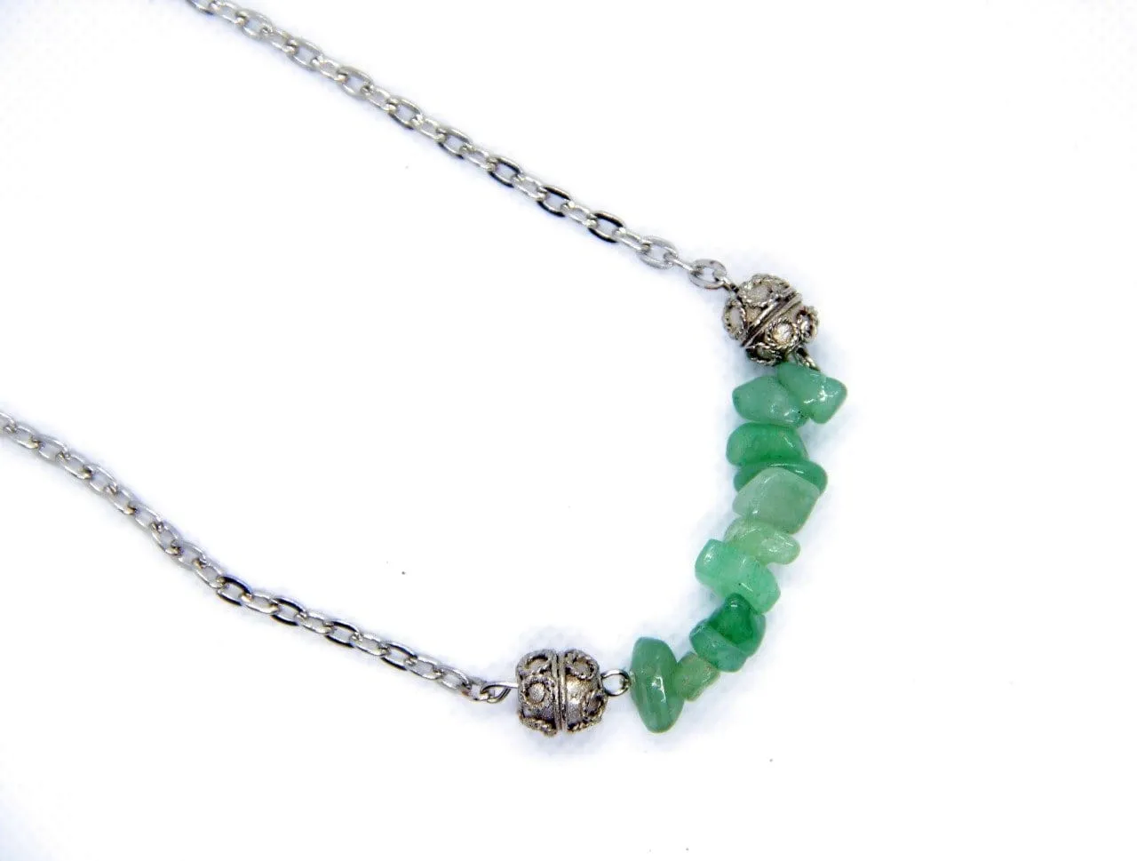 Simple Green Stones Necklace