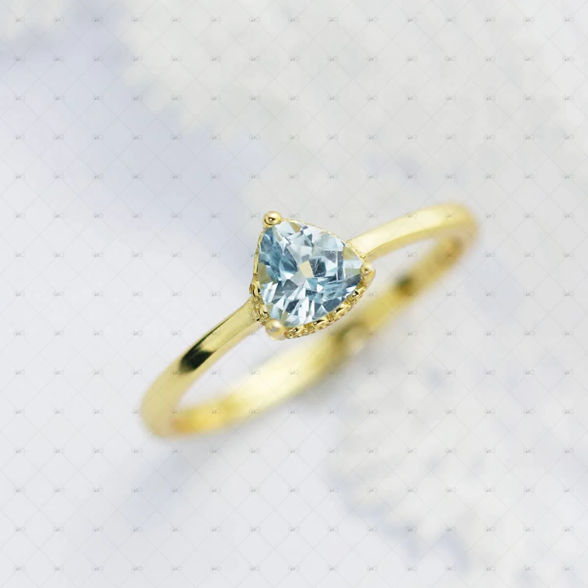 Sky Blue Triangular Ring