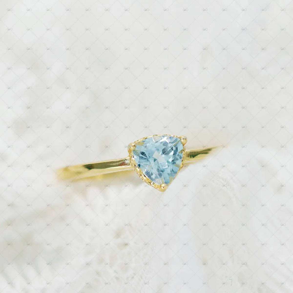 Sky Blue Triangular Ring