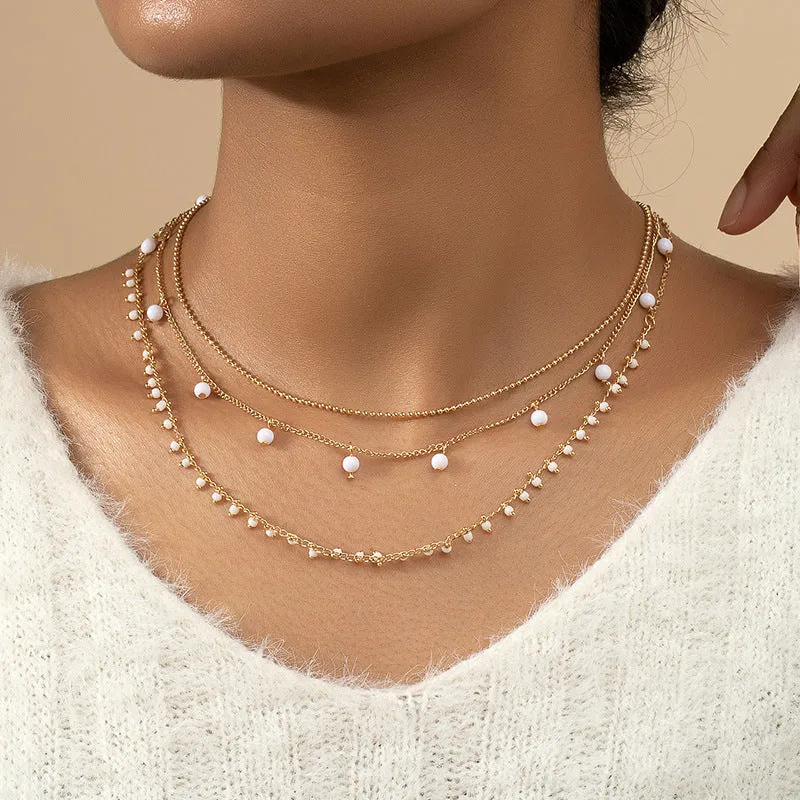 Sleek and Elegant Layered Collarbone Necklace - Vienna Verve Collection