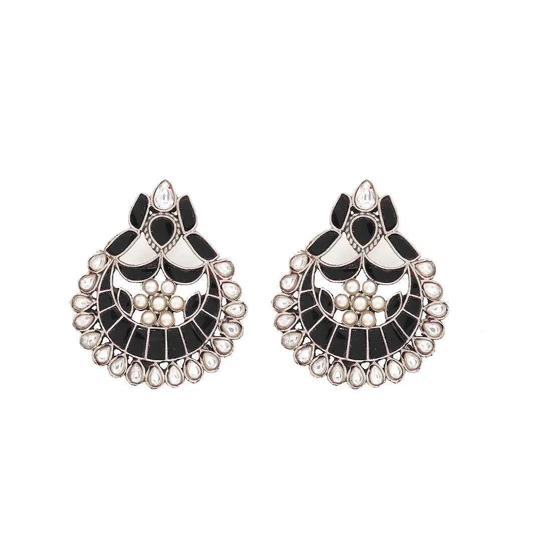 Sophisticated Silhouette: Sangeeta Boochra Handmade Silver Earrings