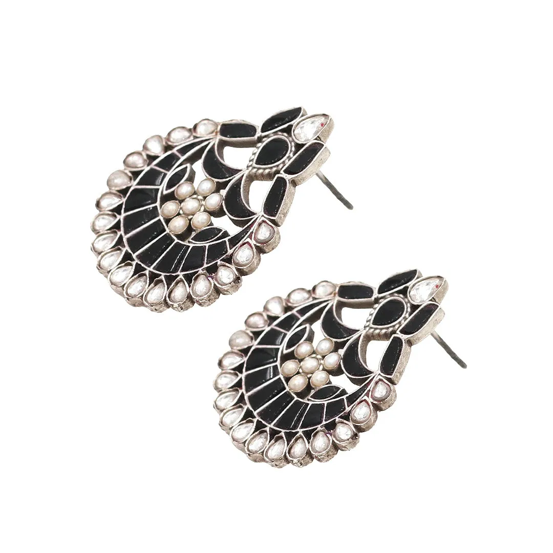 Sophisticated Silhouette: Sangeeta Boochra Handmade Silver Earrings