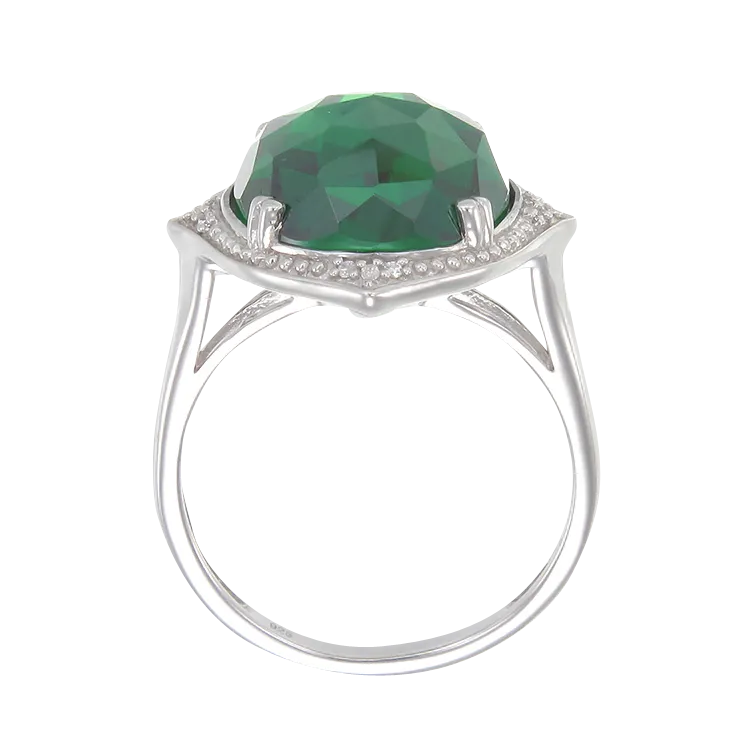 Stunning Cocktail Ring with Green CZ