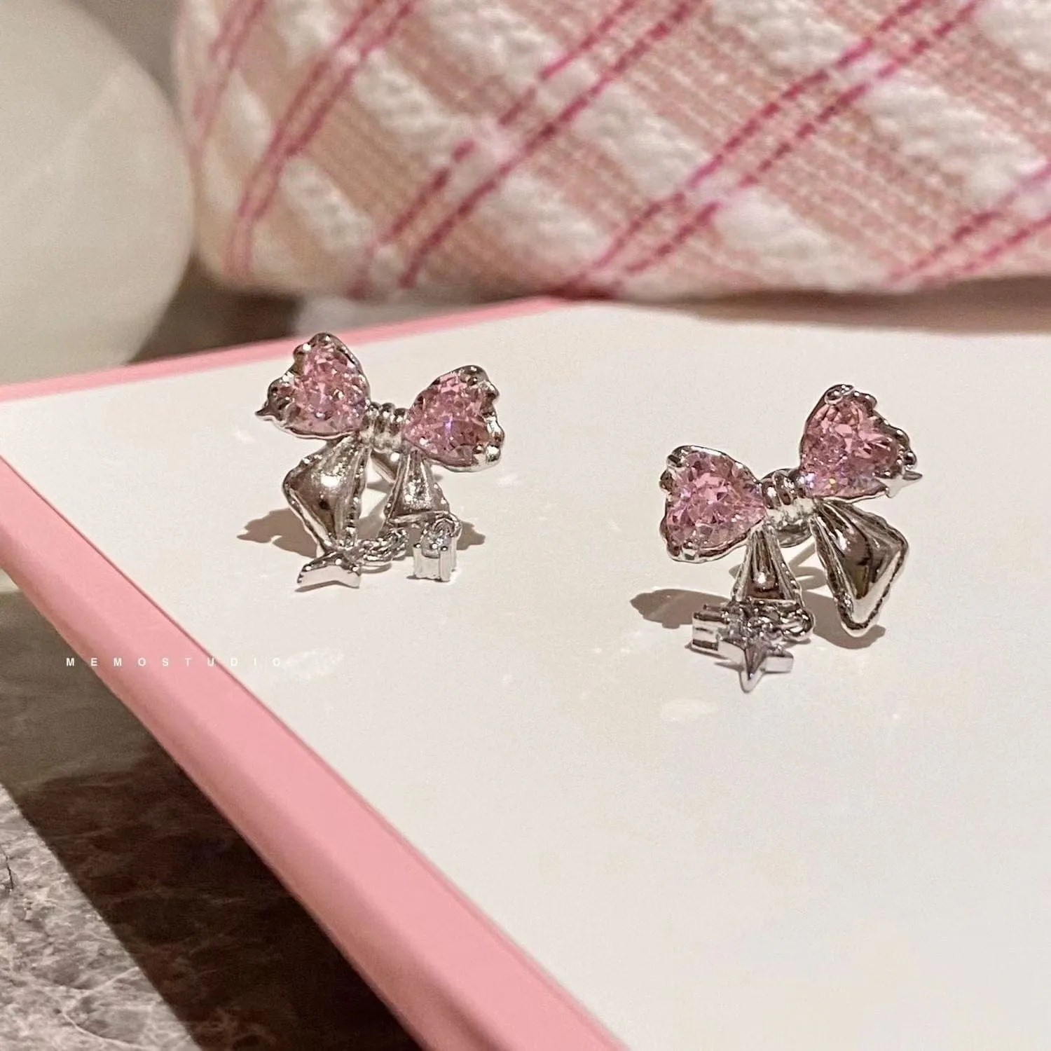 Sweet Star Crystal Butterfly Bowknot Earrings