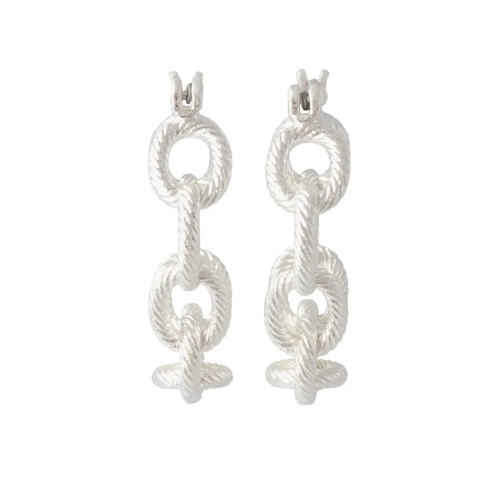 Textured Chain Hoop Earrings