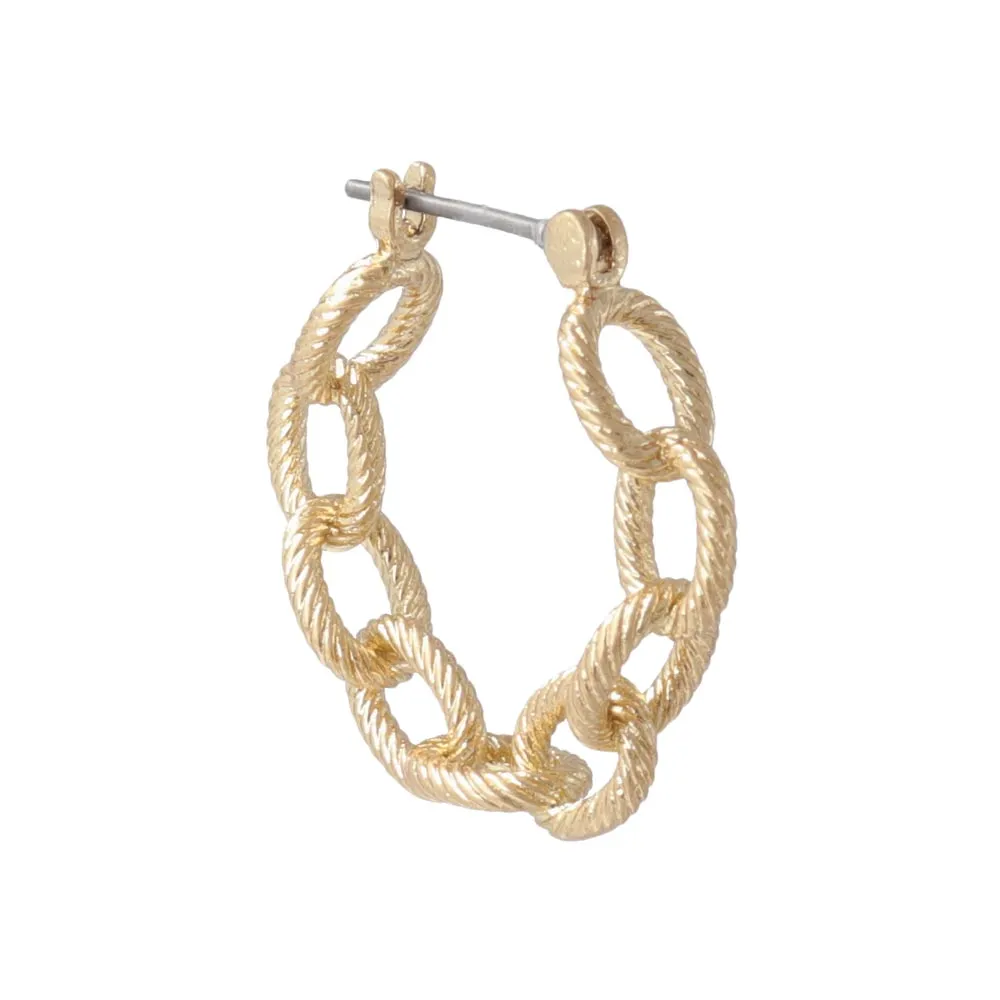 Textured Chain Hoop Earrings