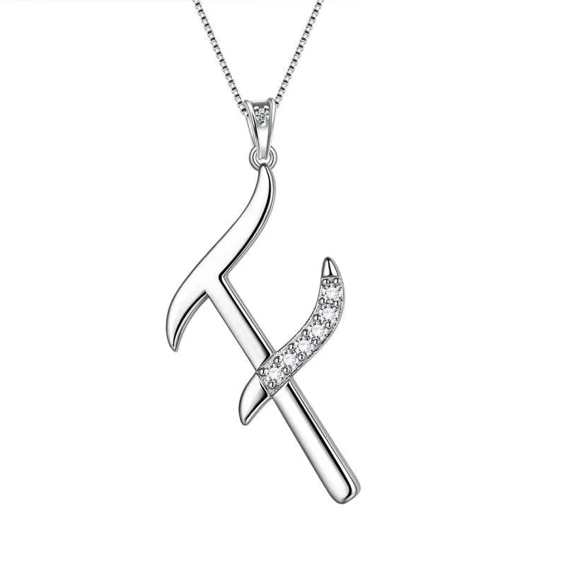 Tokyo Mart Letter Initial F Necklaces Pendant Women Girls Name Jewelry Gift 925 Sterling Silver