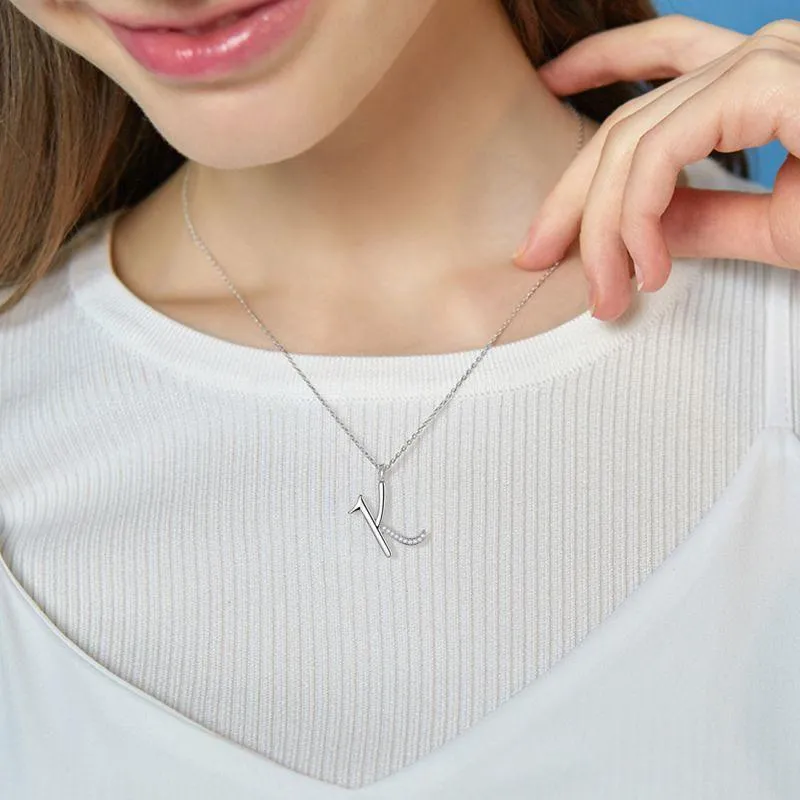 Tokyo Mart Letter Initial K Necklaces Pendant Women Girls Name Jewelry Gift 925 Sterling Silver