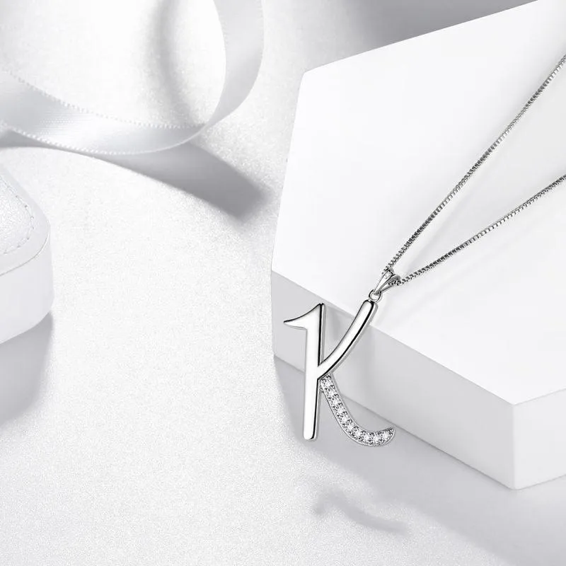 Tokyo Mart Letter Initial K Necklaces Pendant Women Girls Name Jewelry Gift 925 Sterling Silver