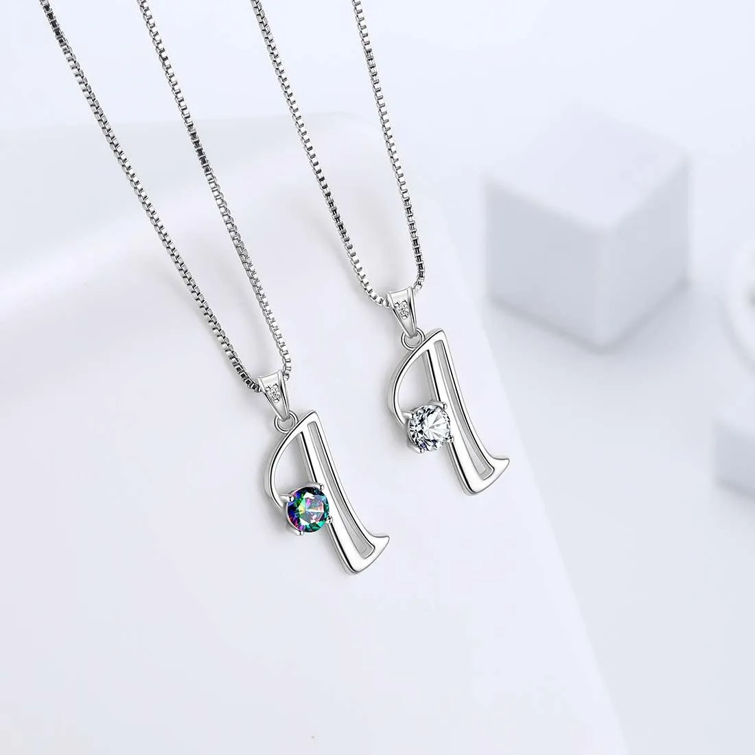 Tokyo Mart Women Initial I Letter Pendant Necklace Girl Name Jewelry Gift 925 Sterling Silver