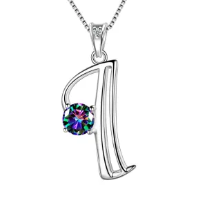 Tokyo Mart Women Initial I Letter Pendant Necklace Girl Name Jewelry Gift 925 Sterling Silver