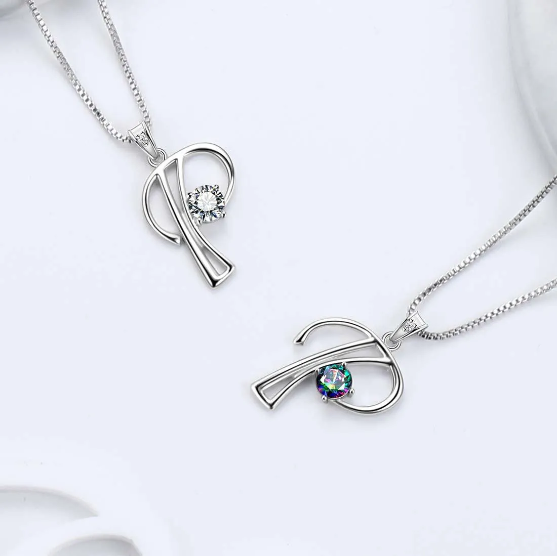 Tokyo Mart Women Initial P Letter Pendant Necklace Girl Name Jewelry Gift 925 Sterling Silver