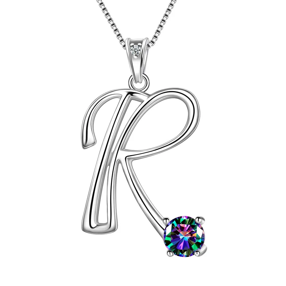 Tokyo Mart Women Initial R Letter Pendant Necklace Girl Name Jewelry Gift 925 Sterling Silver