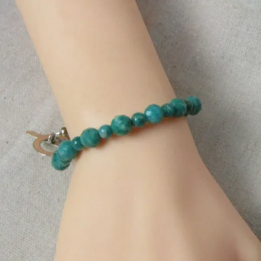 Turquoise Fire Polished Czech Crystal Bracelet