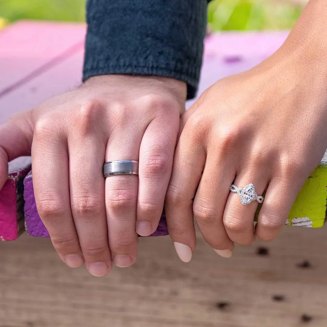 Twist Band Gems Ring in Sterling Silver