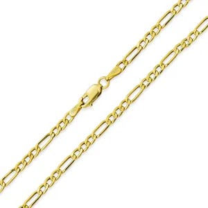 Unisex 10K Gold Figaro Chain Necklace for Men Nickel-Free 2MM Multiple Lengths