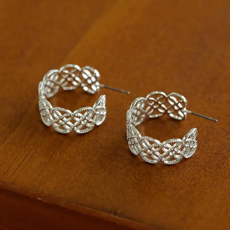 Vintage Chic Lace Huggie Earrings