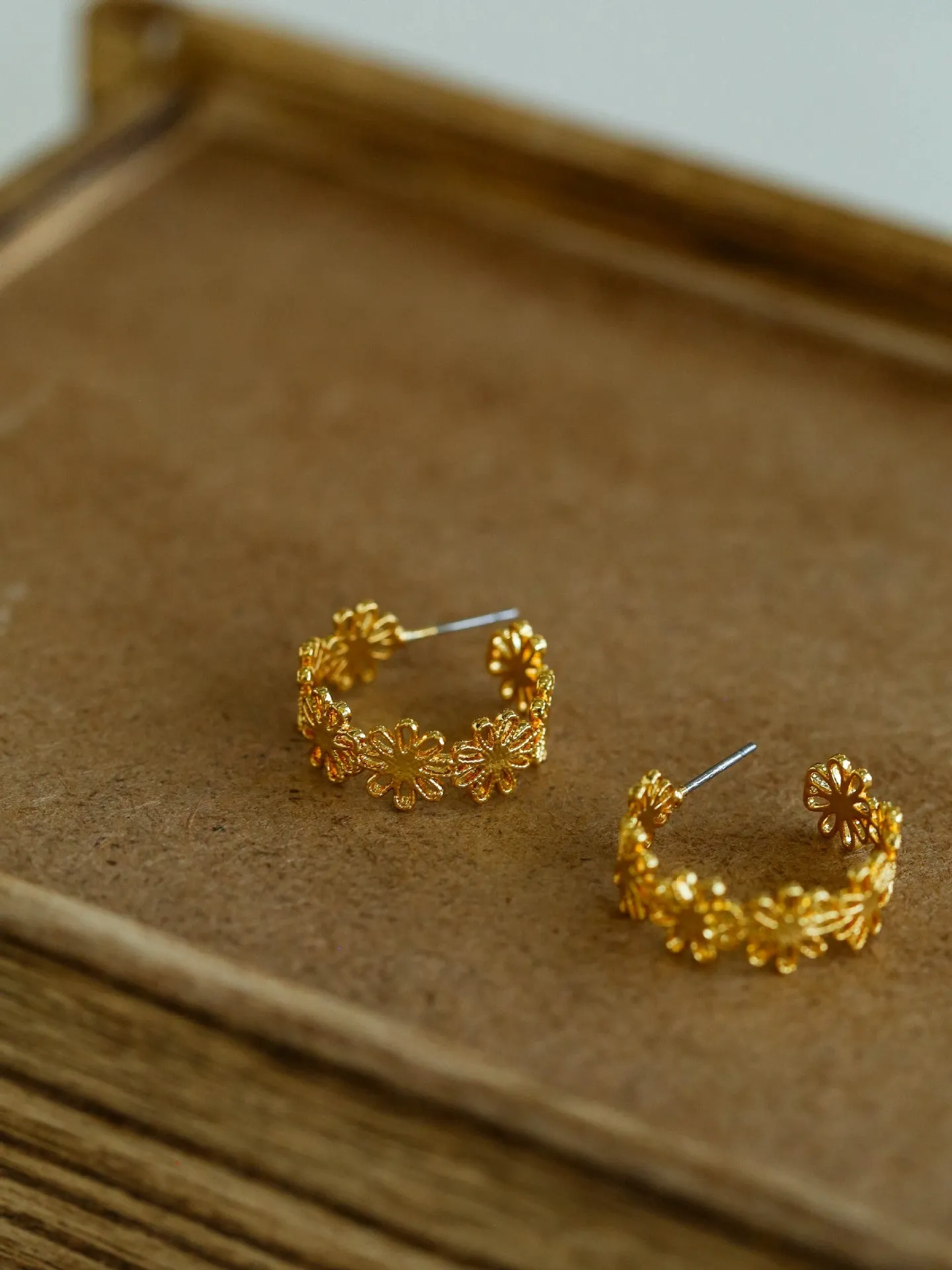 Vintage Chic Lace Huggie Earrings