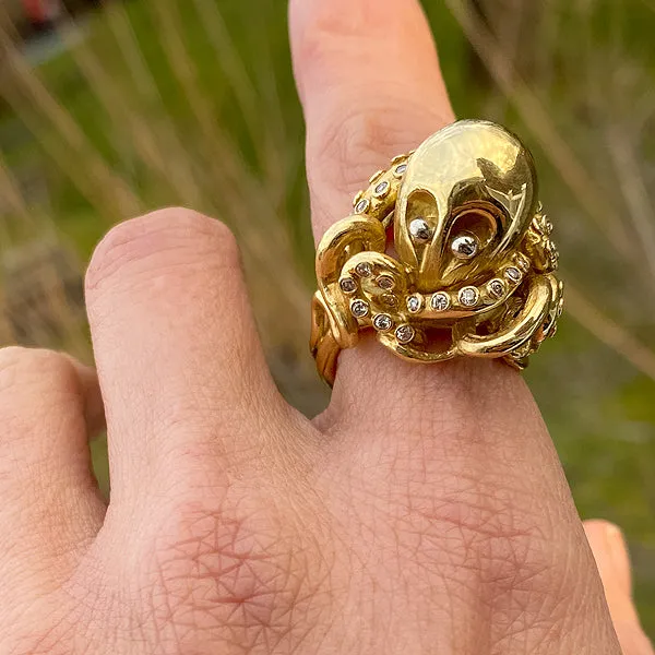 Vintage Octopus Diamond Ring