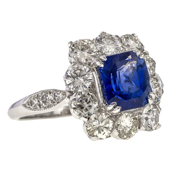 Vintage Sapphire & Diamond Ring, 2.5ct.